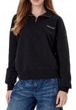 GUESS JEANS DARK HALF ZIP SWEAT ΦΟΥΤΕΡ ΓΥΝΑΙΚΕΙΟ BLACK