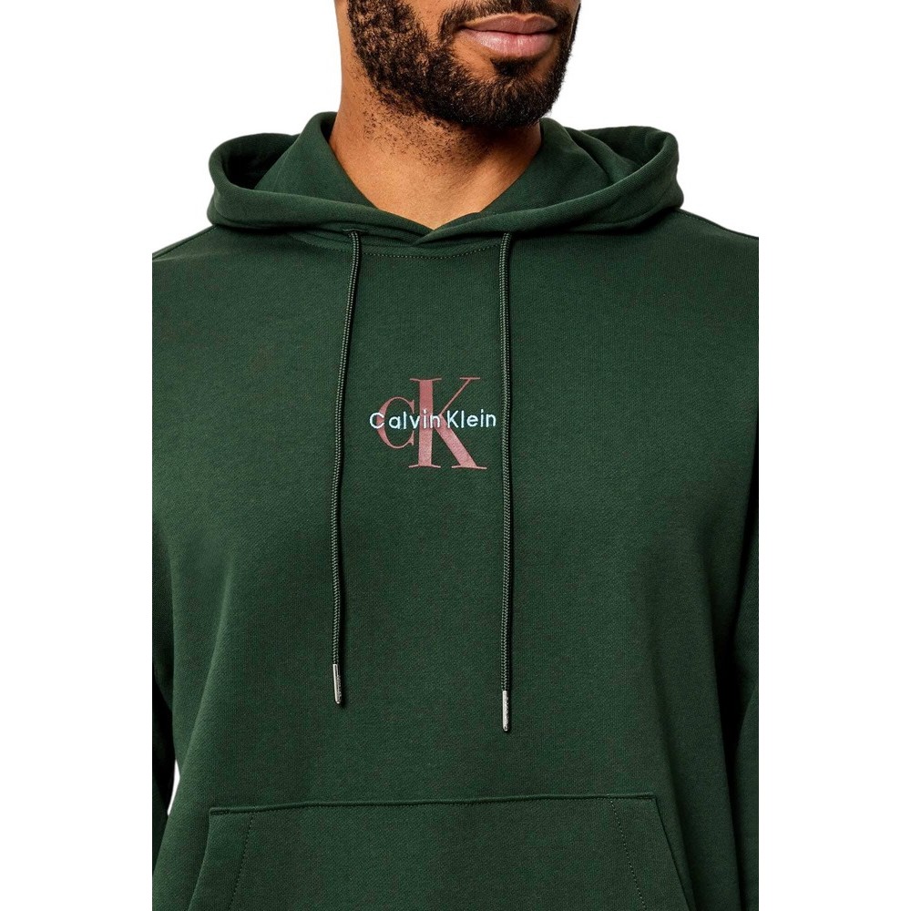 CALVIN KLEIN JEANS LS EU 350TERRY MICRO MONOLOGO HO ΜΠΛΟΥΖΑ ΦΟΥΤΕΡ ΑΝΔΡΙΚΗ GREEN
