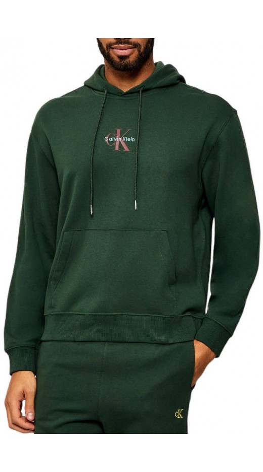 CALVIN KLEIN JEANS LS EU 350TERRY MICRO MONOLOGO HO ΜΠΛΟΥΖΑ ΦΟΥΤΕΡ ΑΝΔΡΙΚΗ GREEN