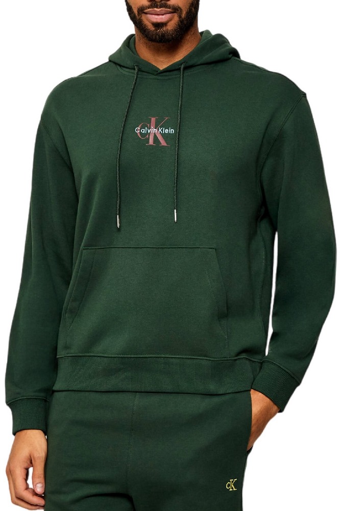 CALVIN KLEIN JEANS LS EU 350TERRY MICRO MONOLOGO HO ΜΠΛΟΥΖΑ ΦΟΥΤΕΡ ΑΝΔΡΙΚΗ GREEN