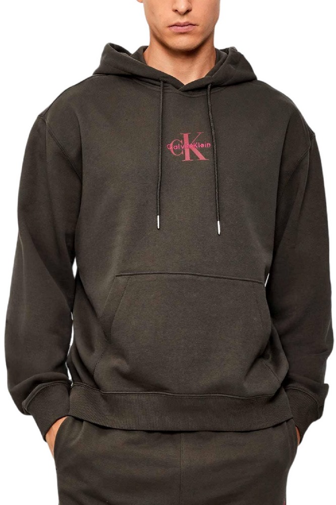 CALVIN KLEIN JEANS LS EU 350TERRY MICRO MONOLOGO HO ΜΠΛΟΥΖΑ ΦΟΥΤΕΡ ΑΝΔΡΙΚΗ BROWN