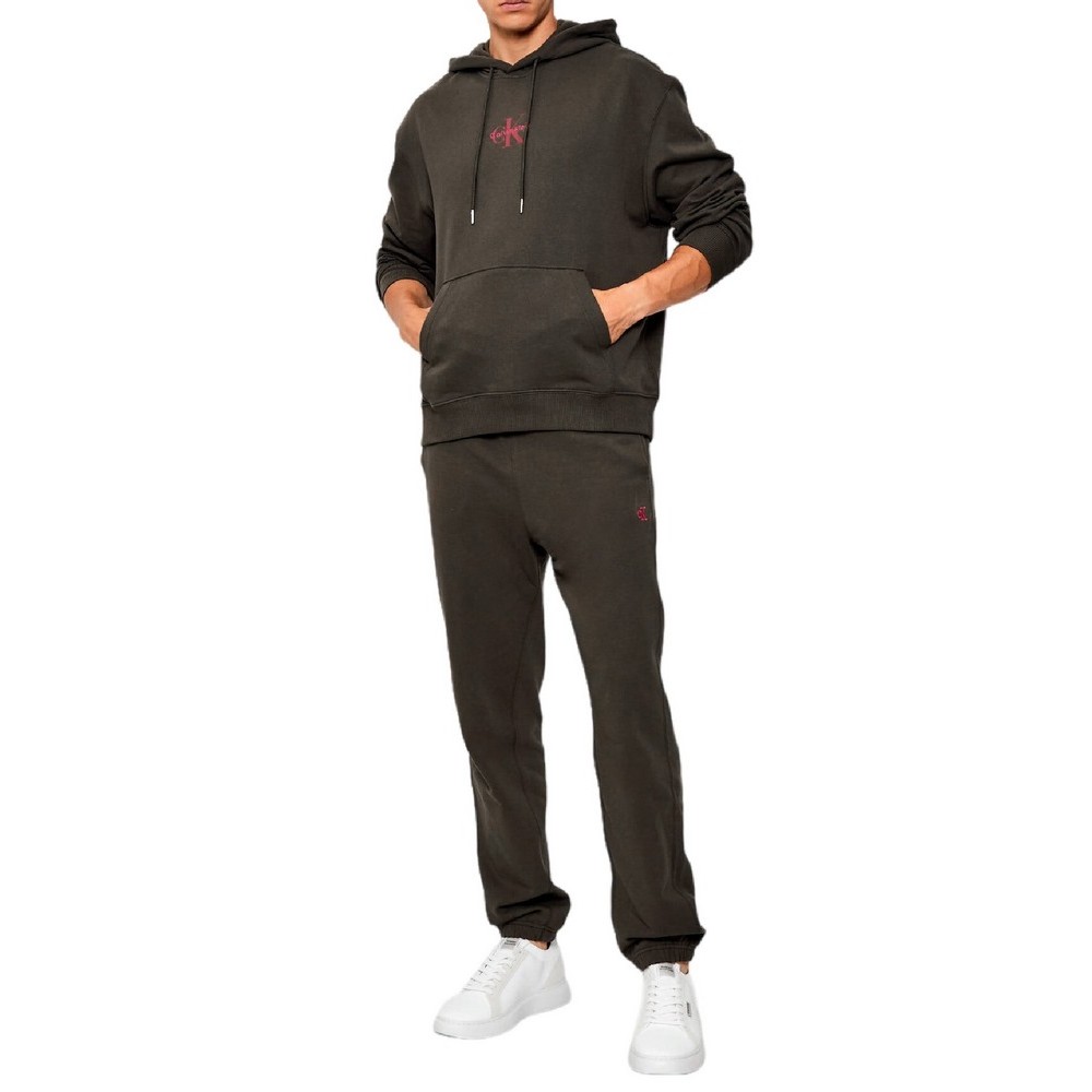 CALVIN KLEIN JEANS LS EU 350TERRY MICRO MONOLOGO HO ΜΠΛΟΥΖΑ ΦΟΥΤΕΡ ΑΝΔΡΙΚΗ BROWN
