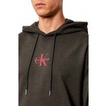 CALVIN KLEIN JEANS LS EU 350TERRY MICRO MONOLOGO HO ΜΠΛΟΥΖΑ ΦΟΥΤΕΡ ΑΝΔΡΙΚΗ BROWN