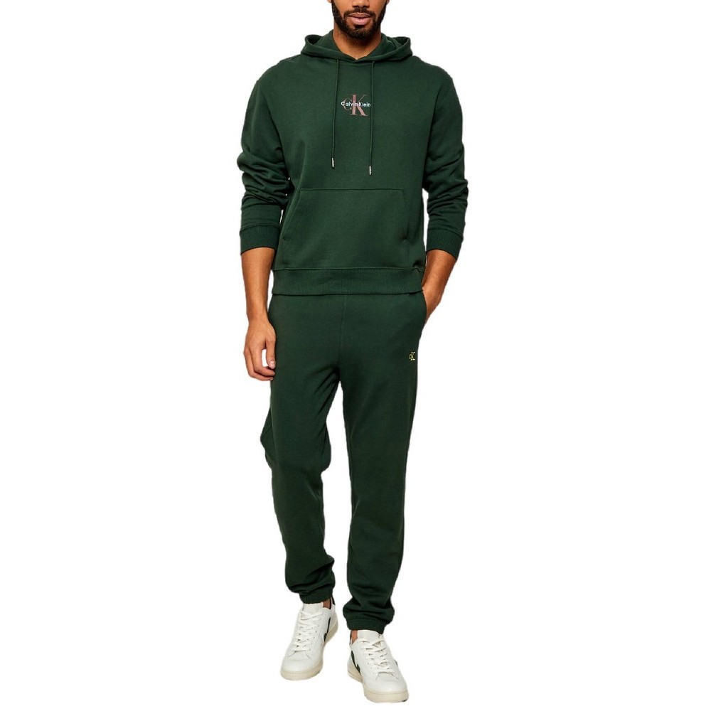 CALVIN KLEIN JEANS LS EU 350TERRY MICRO MONOLOGO HO ΜΠΛΟΥΖΑ ΦΟΥΤΕΡ ΑΝΔΡΙΚΗ GREEN