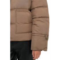 GUESS NEW DAISY CROP LOGO PUFFER ΜΠΟΥΦΑΝ ΓΥΝΑΙΚΕΙΟ BEIGE