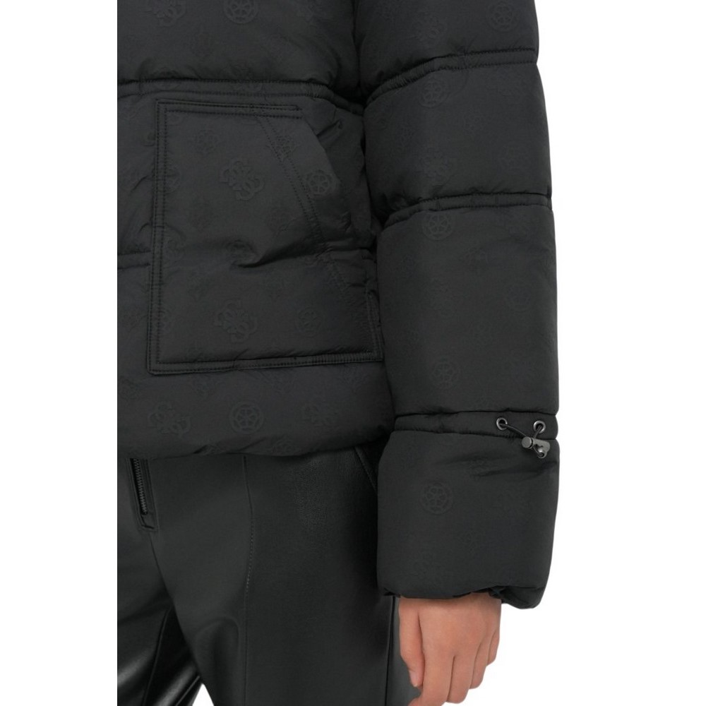 GUESS NEW DAISY CROP LOGO PUFFER ΜΠΟΥΦΑΝ ΓΥΝΑΙΚΕΙΟ BLACK