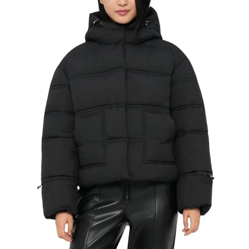 GUESS NEW DAISY CROP LOGO PUFFER ΜΠΟΥΦΑΝ ΓΥΝΑΙΚΕΙΟ BLACK