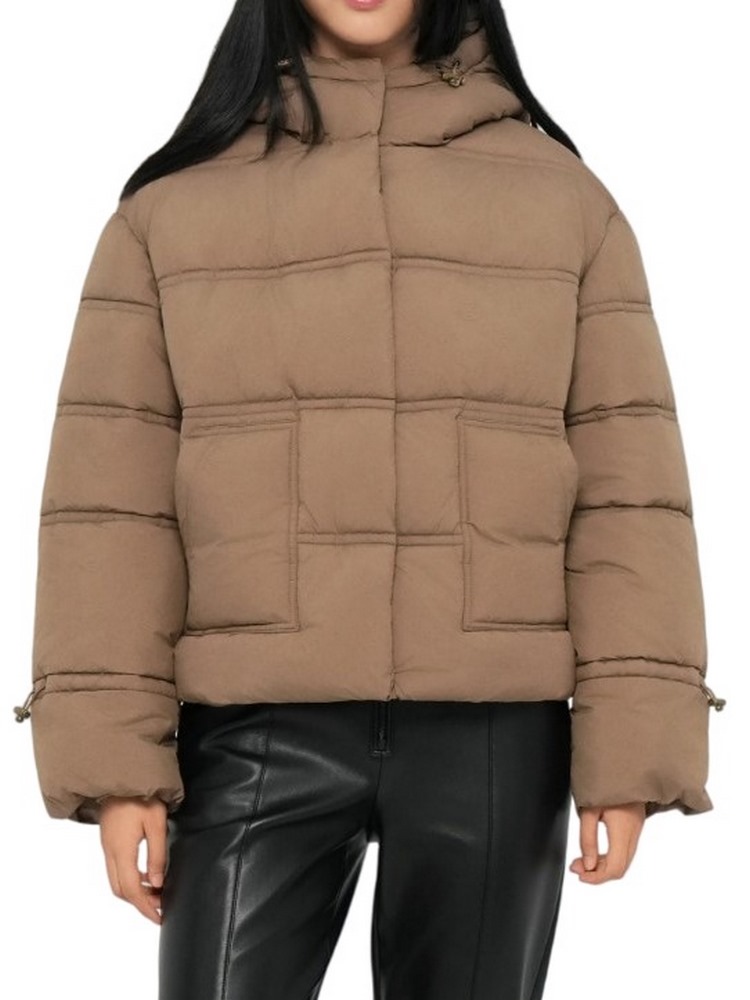 GUESS NEW DAISY CROP LOGO PUFFER ΜΠΟΥΦΑΝ ΓΥΝΑΙΚΕΙΟ BEIGE