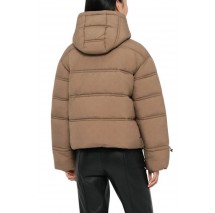 GUESS NEW DAISY CROP LOGO PUFFER ΜΠΟΥΦΑΝ ΓΥΝΑΙΚΕΙΟ BEIGE