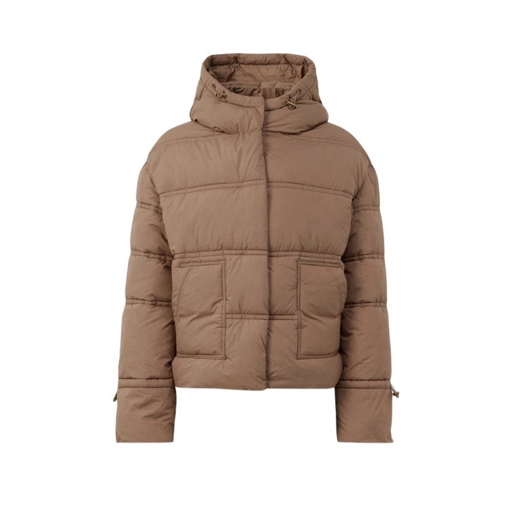 GUESS NEW DAISY CROP LOGO PUFFER ΜΠΟΥΦΑΝ ΓΥΝΑΙΚΕΙΟ BEIGE