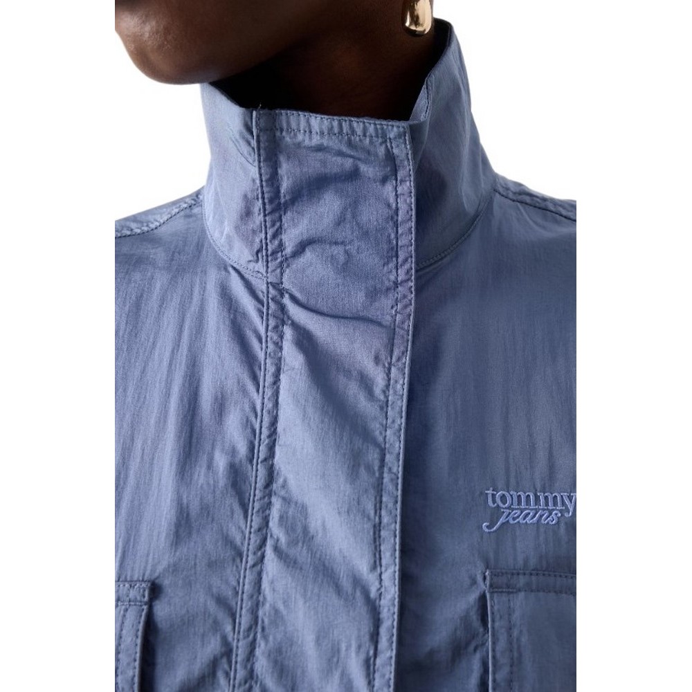 TOMMY JEANS STAND COLLAR WINDBREAKER ΜΠΟΥΦΑΝ ΓΥΝΑΙΚΕΙΟ BLUE