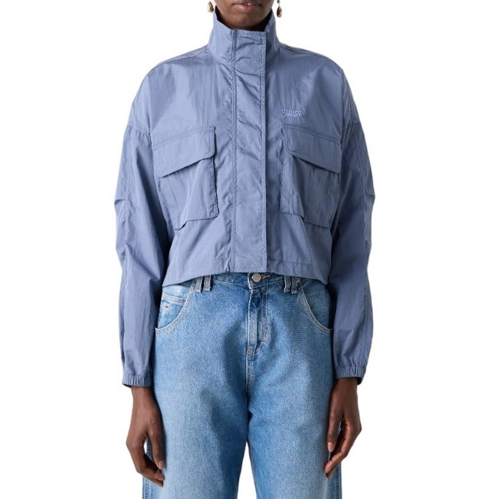 TOMMY JEANS STAND COLLAR WINDBREAKER ΜΠΟΥΦΑΝ ΓΥΝΑΙΚΕΙΟ BLUE