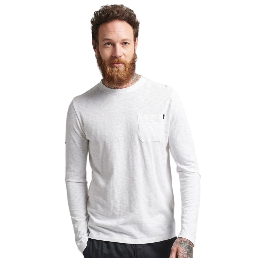 ΜΠΛΟΥΖΑ STUDIOS SLUD POCKET  ΑΝΔΡΙΚΗ SUPERDRY WHITE