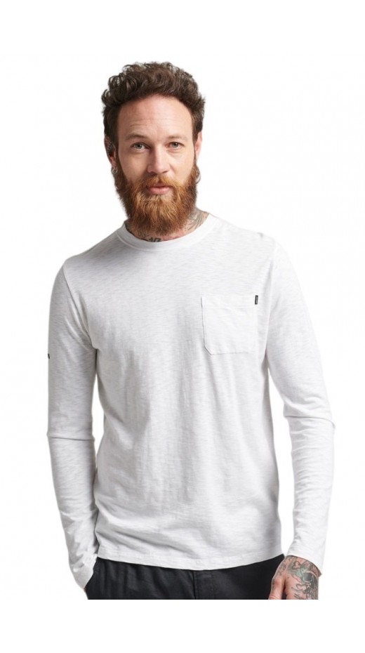 ΜΠΛΟΥΖΑ STUDIOS SLUD POCKET  ΑΝΔΡΙΚΗ SUPERDRY WHITE