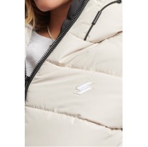 SUPERDRY ΜΠΟΥΦΑΝ HOODED SPIRIT SPORTS PUFFER ΓΥΝΑΙΚΕΙΟ ECRU