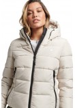 SUPERDRY ΜΠΟΥΦΑΝ HOODED SPIRIT SPORTS PUFFER ΓΥΝΑΙΚΕΙΟ ECRU