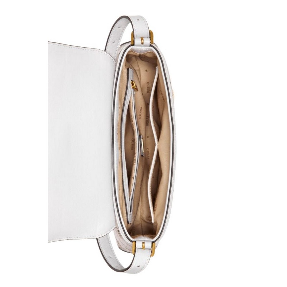 GUESS DESIDERIA FLAP SHOULDER BAG ΤΣΑΝΤΑ ΓΥΝΑΙΚΕΙΑ BEIGE