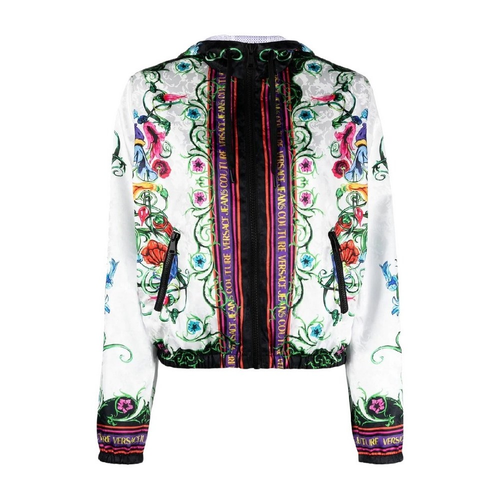 VERSACE JEANS COUTURE GARDEN JACQ PANEL GARDEN V-EMBLEM ΜΠΟΥΦΑΝ ΓΥΝΑΙΚΕΙΟ WHITE