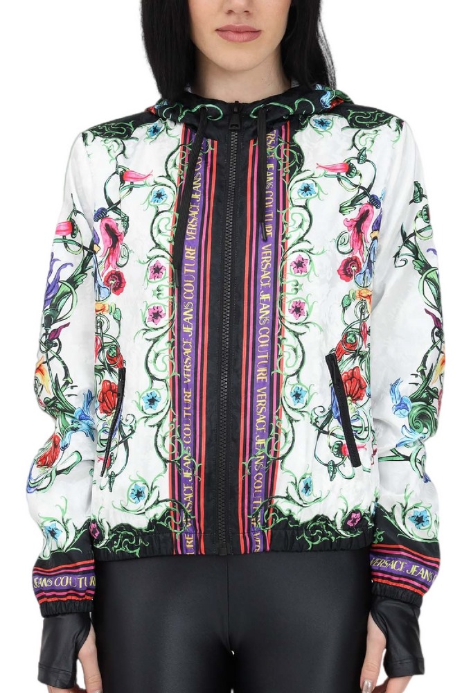 VERSACE JEANS COUTURE GARDEN JACQ PANEL GARDEN V-EMBLEM ΜΠΟΥΦΑΝ ΓΥΝΑΙΚΕΙΟ WHITE
