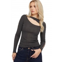 GUESS LS 2 WAY CAROLE SWTR TOP ΜΠΛΟΥΖΑ ΓΥΝΑΙΚΕΙΑ GREY