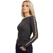 GUESS LS 2 WAY CAROLE SWTR TOP ΜΠΛΟΥΖΑ ΓΥΝΑΙΚΕΙΑ GREY