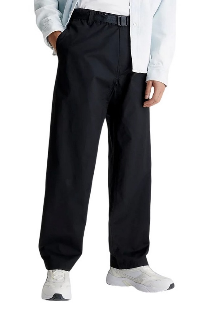 CALVIN KLEIN JEANS STRAIGHT UTILITY RIPSTOP CHINO ΠΑΝΤΕΛΟΝΙ ΑΝΔΡΙΚΟ BLACK