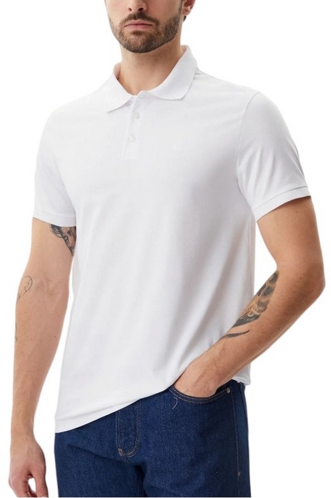 CALVIN KLEIN JEANS SS SMOOTH COTTON SOLID POLO T-SHIRT ΜΠΛΟΥΖΑ ΑΝΔΡΙΚΗ WHITE