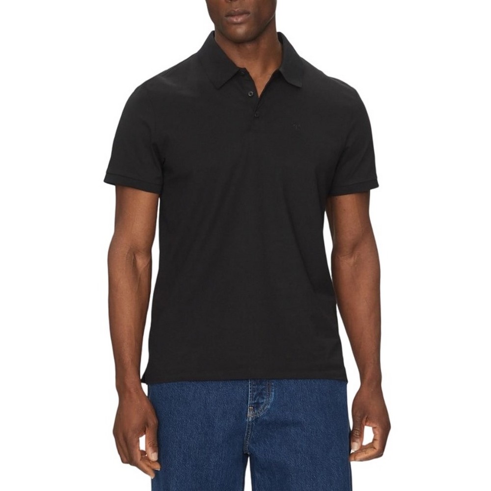 CALVIN KLEIN JEANS SS SMOOTH COTTON SOLID POLO T-SHIRT ΜΠΛΟΥΖΑ ΑΝΔΡΙΚΗ BLACK