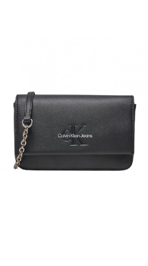 CALVIN KLEIN JEANS SCULPTED EW FLAP PHONE CB MONO ΤΣΑΝΤΑ ΓΥΝΑΙΚΕΙΑ BLACK/WHITE