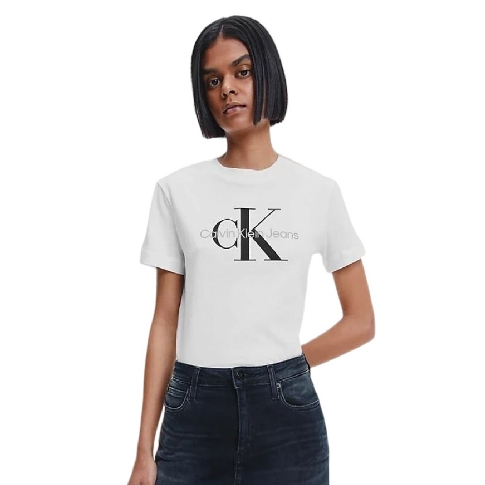 CALVIN KLEIN JEANS CORE MONOGRAM REGULAR T-SHIRT ΓΥΝΑΙΚΕΙΟ WHITE