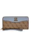 GUESS NELL LOGO SLG LARGE ZIP AROUND ΑΞΕΣΟΥΑΡ ΠΟΡΤΟΦΟΛΙ ΓΥΝΑΙΚΕΙΟ BEIGE