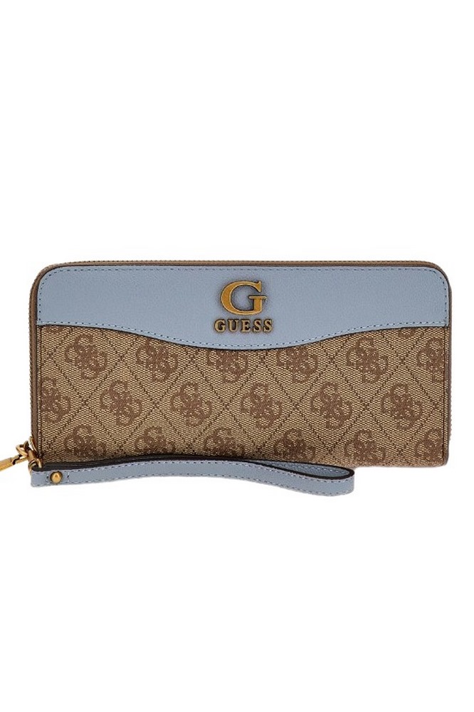 GUESS NELL LOGO SLG LARGE ZIP AROUND ΑΞΕΣΟΥΑΡ ΠΟΡΤΟΦΟΛΙ ΓΥΝΑΙΚΕΙΟ BEIGE