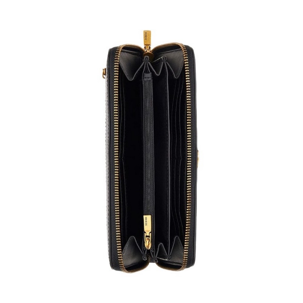 GUESS NELL LOGO SLG LARGE ZIP AROUND ΑΞΕΣΟΥΑΡ ΠΟΡΤΟΦΟΛΙ ΓΥΝΑΙΚΕΙΟ BLACK