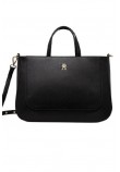 TOMMY HILFIGER  GLAM SATCHEL ΤΣΑΝΤΑ ΓΥΝΑΙΚΕΙΑ BLACK
