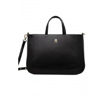 TOMMY HILFIGER  GLAM SATCHEL ΤΣΑΝΤΑ ΓΥΝΑΙΚΕΙΑ BLACK