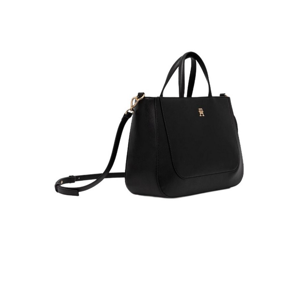 TOMMY HILFIGER  GLAM SATCHEL ΤΣΑΝΤΑ ΓΥΝΑΙΚΕΙΑ BLACK