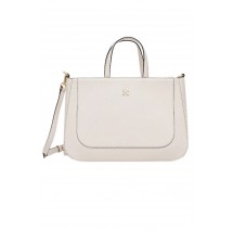 TOMMY HILFIGER  GLAM SATCHEL ΤΣΑΝΤΑ ΓΥΝΑΙΚΕΙΑ ECRU