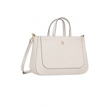 TOMMY HILFIGER  GLAM SATCHEL ΤΣΑΝΤΑ ΓΥΝΑΙΚΕΙΑ ECRU