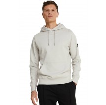 CALVIN KLEIN JEAN MONOGRAM SLEEVE BADGE HOODIE ΜΠΛΟΥΖΑ ΦΟΥΤΕΡ ΑΝΔΡΙΚΗ GREY