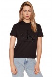 CALVIN KLEIN JEANS GEL MONOGRAM LOGO TEE T-SHIRT ΓΥΝΑΙΚΕΙΟ BLACK