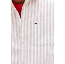 TOMMY JEANS REG STRIPE OXFORD SHIRT EXT ΠΟΥΚΑΜΙΣΟ ΑΝΔΡΙΚΟ GREY