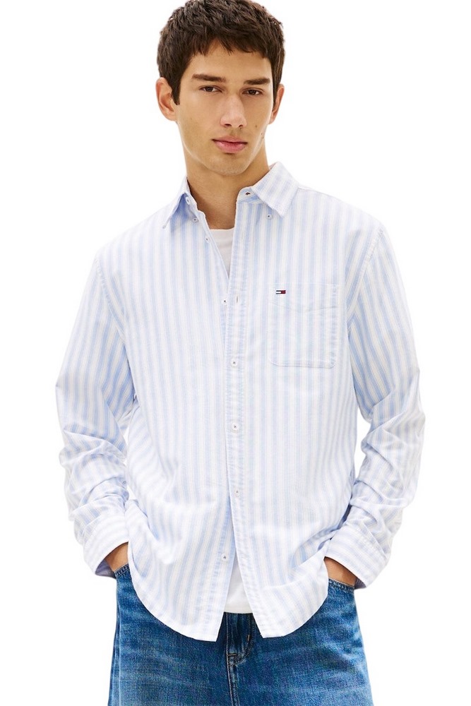 TOMMY JEANS REG STRIPE OXFORD SHIRT EXT ΠΟΥΚΑΜΙΣΟ ΑΝΔΡΙΚΟ CIEL