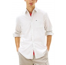 TOMMY JEANS REG STRIPE OXFORD SHIRT EXT ΠΟΥΚΑΜΙΣΟ ΑΝΔΡΙΚΟ GREY