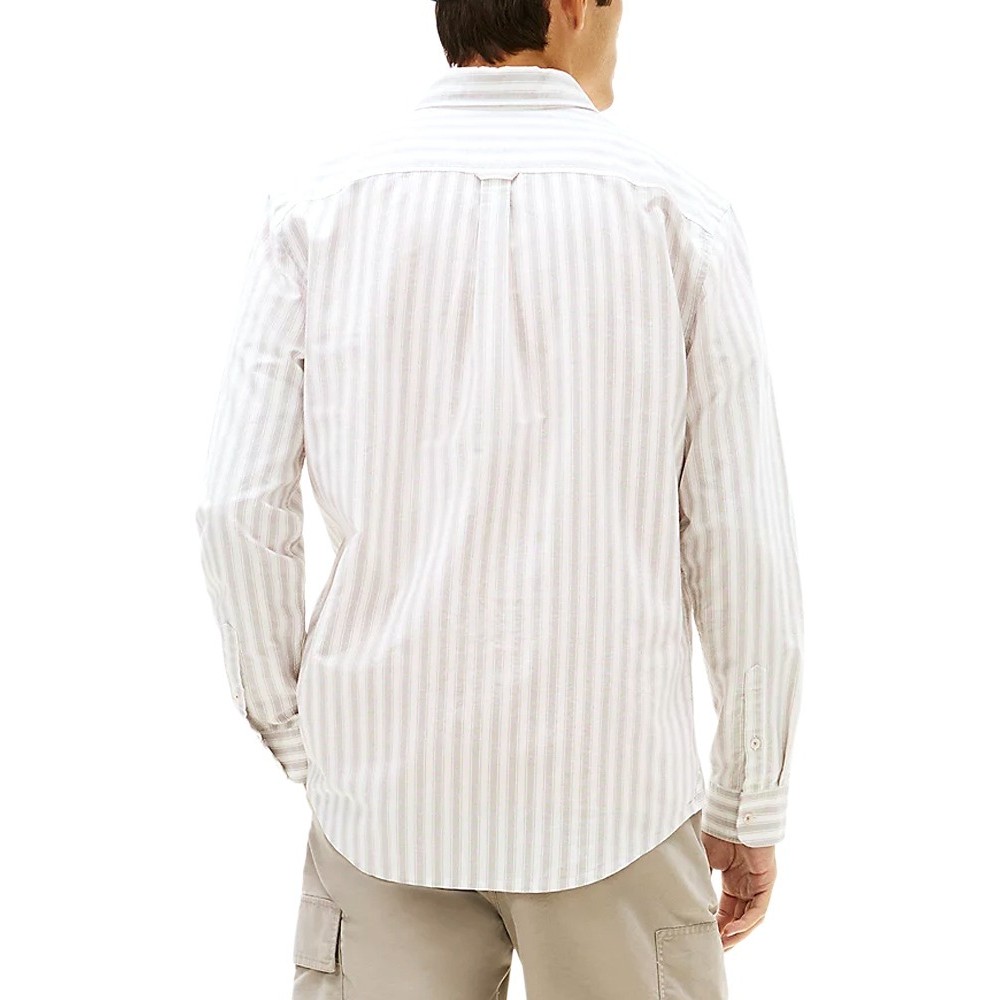 TOMMY JEANS REG STRIPE OXFORD SHIRT EXT ΠΟΥΚΑΜΙΣΟ ΑΝΔΡΙΚΟ GREY