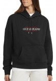 GUESS HOOD OS AMERICAN TR SWEAT ΦΟΥΤΕΡ ΜΠΛΟΥΖΑ ΓΥΝΑΙΚΕΙΑ BLACK