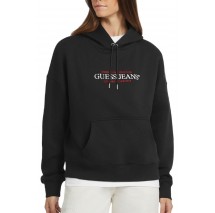 GUESS HOOD OS AMERICAN TR SWEAT ΦΟΥΤΕΡ ΜΠΛΟΥΖΑ ΓΥΝΑΙΚΕΙΑ BLACK