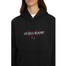 GUESS HOOD OS AMERICAN TR SWEAT ΦΟΥΤΕΡ ΜΠΛΟΥΖΑ ΓΥΝΑΙΚΕΙΑ BLACK