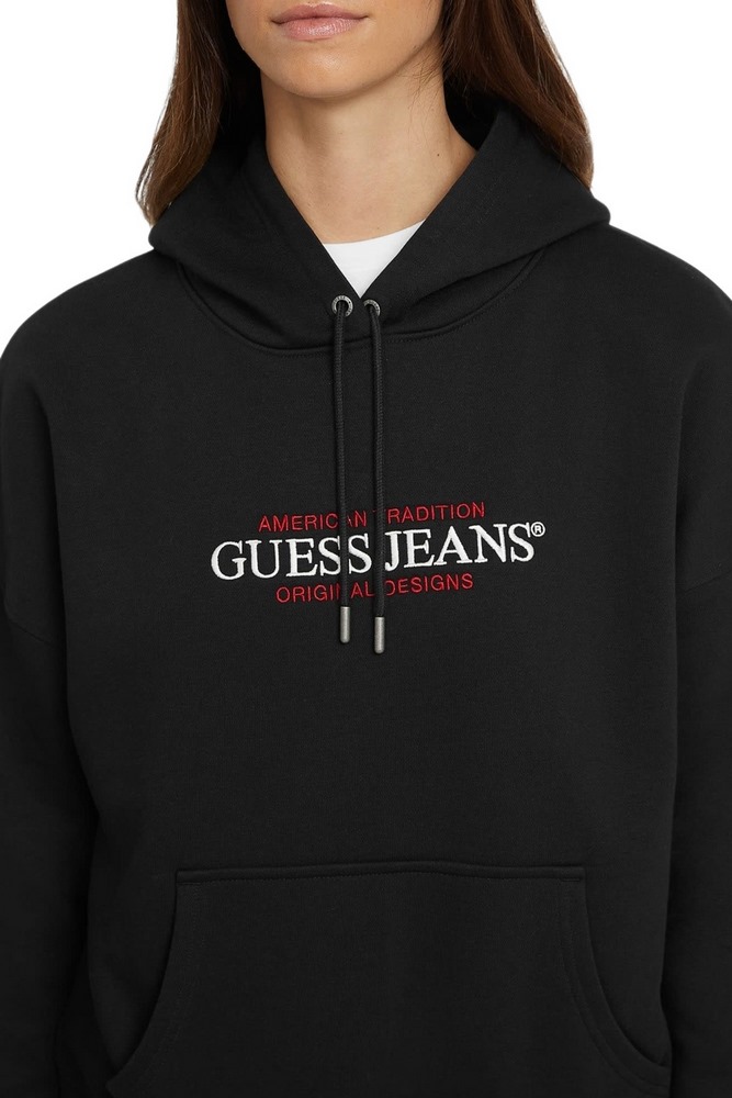 GUESS HOOD OS AMERICAN TR SWEAT ΦΟΥΤΕΡ ΜΠΛΟΥΖΑ ΓΥΝΑΙΚΕΙΑ BLACK