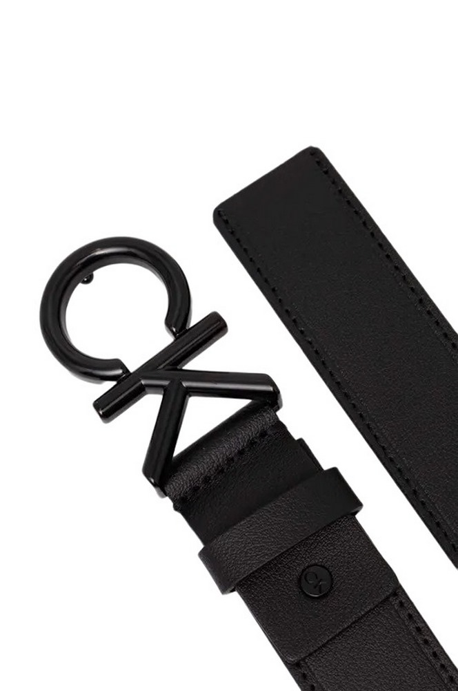 CALVIN KLEIN JEANS ADJ CK METAL BOMBE BLACK 35MM ΖΩΝΗ ΑΝΔΡΙΚΗ BLACK