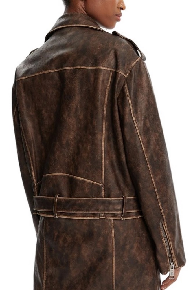 GUESS CHARLENE OVERSIZE BIKER ΜΠΟΥΦΑΝ ΓΥΝΑΙΚΕΙΟ BROWN